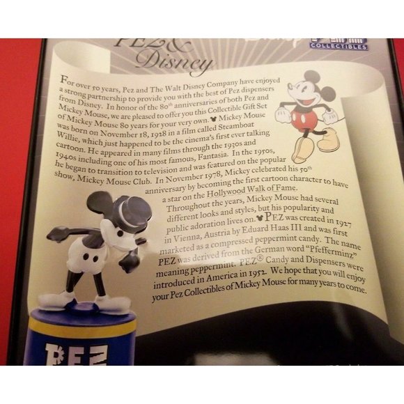 Disney Mickey Mouse 80 Years Limited Edition Pez Set-2007-#006945 Of 400,000 - Picture 2 of 8